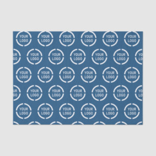 Custom company logo teal blue branded tissue paper