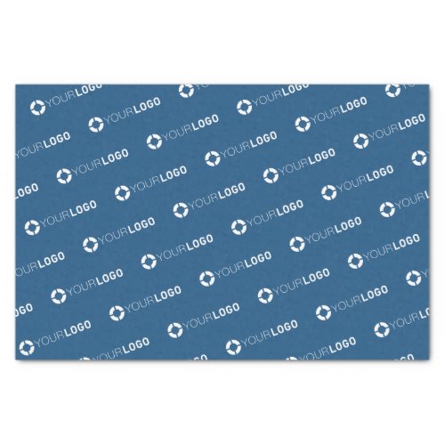 Custom company logo teal blue branded tissue paper