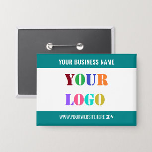Custom Company Logo Text and Color Business Button