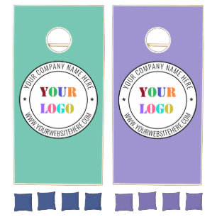 Custom Company Logo Text and Colors Cornhole Set