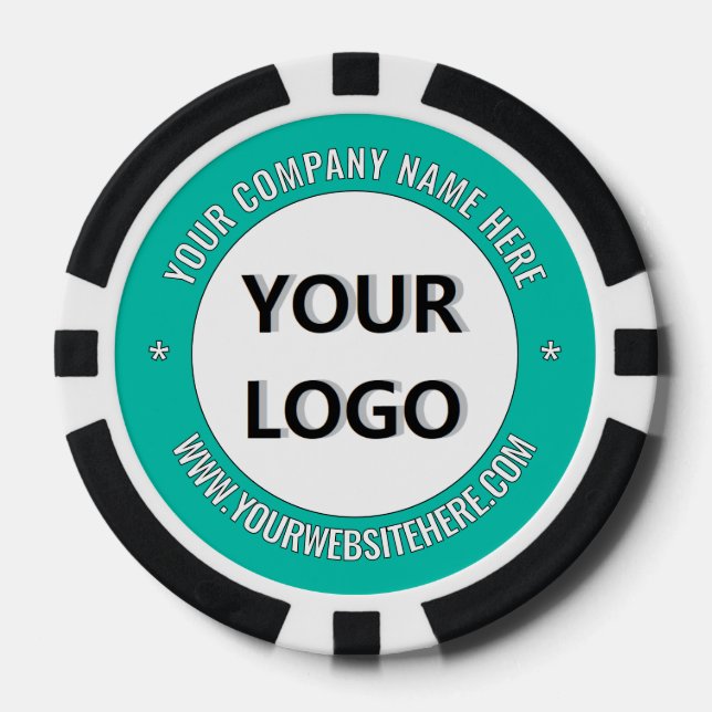 Custom Company Logo Text and Colors Poker Chips (Front)