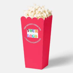 Custom Company Logo Text and Colors Popcorn Box