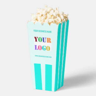 Custom Company Logo Text and Colors Popcorn Box