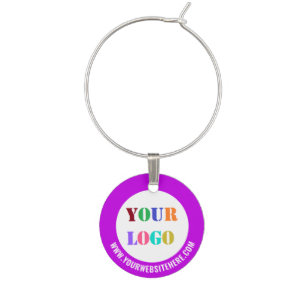 Custom Company Logo Text and Colors Wine Charm