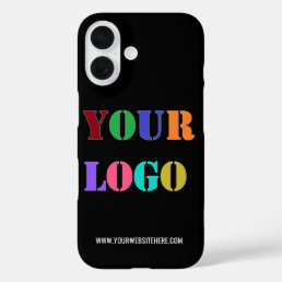 Custom Company Logo Text and Colors Your Business iPhone 16 Case