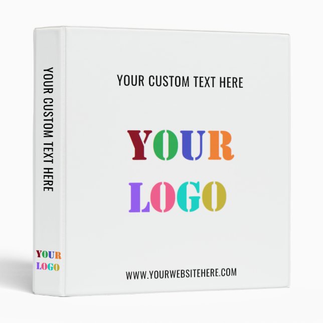 Custom Company Logo Text Binder Choose Colors (Front/Spine)
