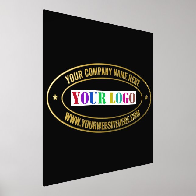 Custom Company Logo Text Black Gold Foil Prints (Laydown)