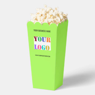 Custom Company Logo Text Branded Popcorn Boxes