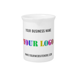 Custom Company Logo Text Business Beverage Pitcher