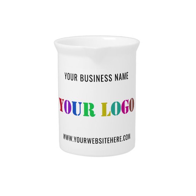 Custom Company Logo Text Business Beverage Pitcher (Front)