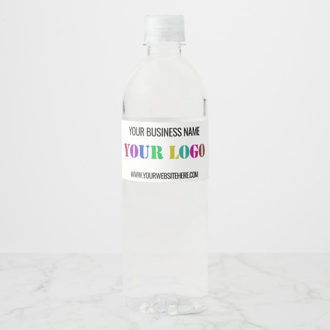 Custom Company Logo Text Business Bottle Labels (Front)