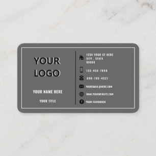 Custom Company Logo Text Business Card Your Colors