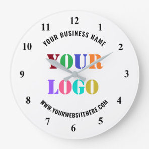 Custom Company Logo Text Business Clock Example