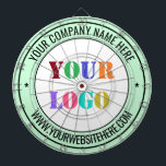 Custom Company Logo Text Business Dart Board Gift<br><div class="desc">Custom Colors and Fonts - Design Your Own Personalized Dartboards Example with Your Company Logo and Name Website or Custom Text Branded Promotional Business Personalized Dart Board / Dart Games Corporate Gifts Darts - Add Your Logo / Image - Photo or QR Code / and Text / Information / More...</div>