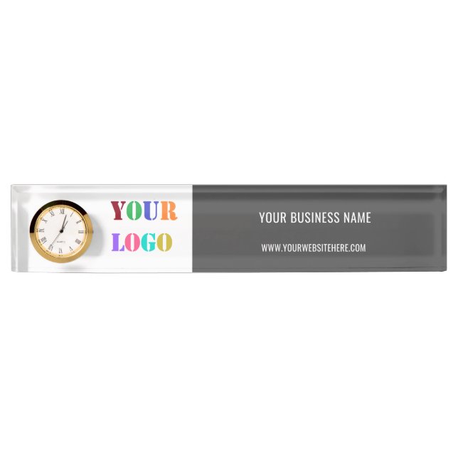 Custom Company Logo Text Business Desk Name Plate (Front)