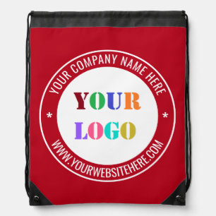Custom Company Logo Text Business Drawstring Bag