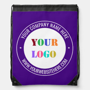 Custom Company Logo Text Business Drawstring Bag