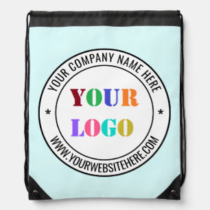 Custom Company Logo Text Business Drawstring Bag