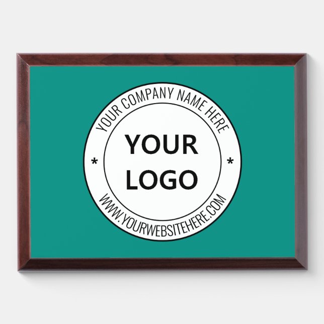 Custom Company Logo Text Business Gift Plaque (Horizontal)