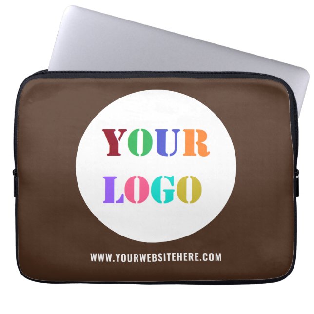 Custom Company Logo Text Business Laptop Sleeve (Front)