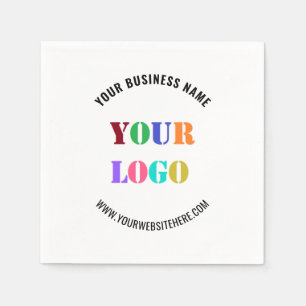 Custom Company Logo Text Business Napkins Template