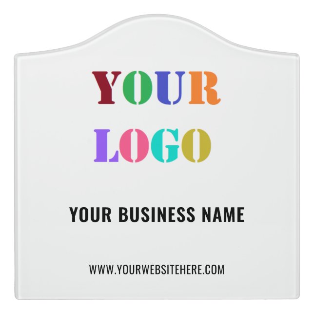 Custom Company Logo Text Business Office Door Sign (Large Crest Front)