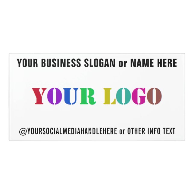 Custom Company Logo Text Business Office Door Sign (Classic Front)