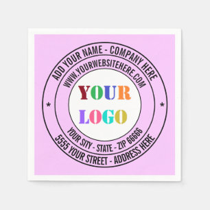 Custom Company Logo Text Business Party Napkins