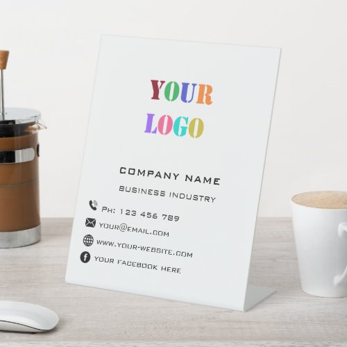 Custom Company Logo Text Business Pedestal Sign