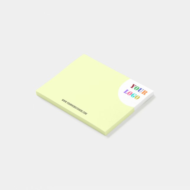Custom Company Logo Text Business Post it Notes (Angled)