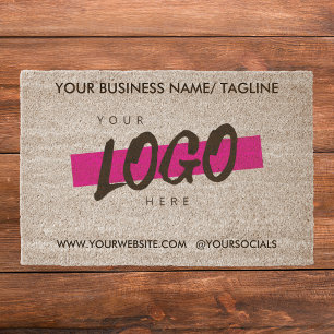 Custom Company Logo Text Business Promotional  Fiber Doormat