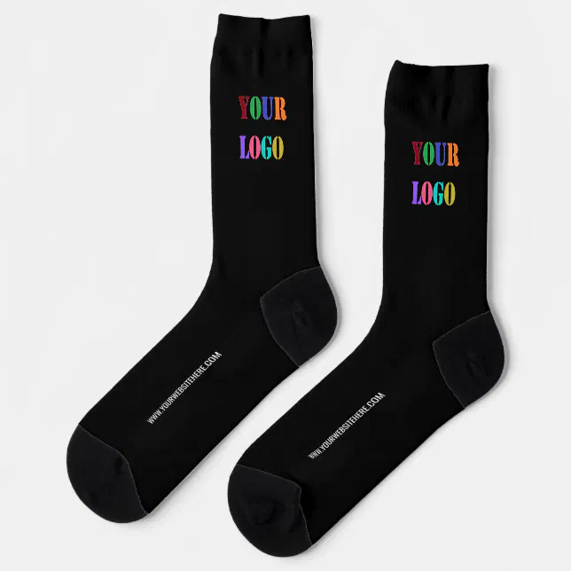 Custom Company Logo Text Business Socks Your Color | Zazzle