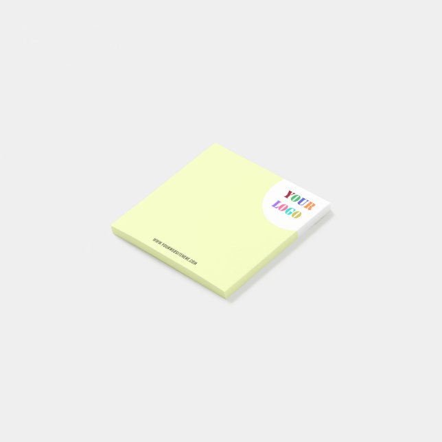 Custom Company Logo Text Business Sticky Notes (Angled)