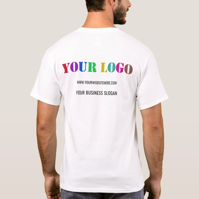 Custom Company Logo Text Business T-Shirt Template (Back)