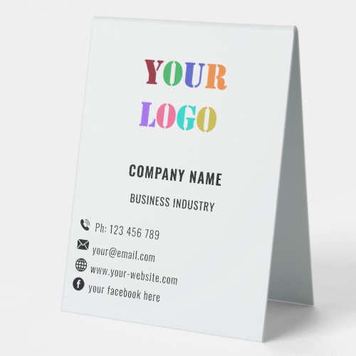 Custom Company Logo Text Business Table Tent Sign