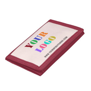 Custom Company Logo Text Business Trifold Wallet