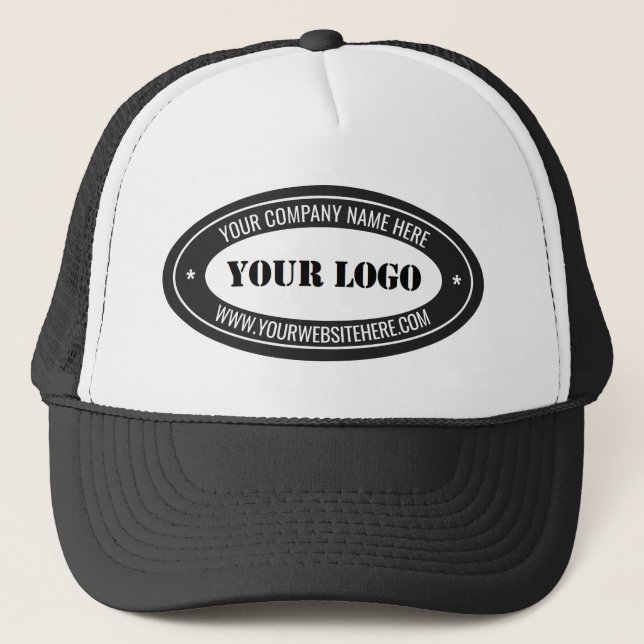 Custom Company Logo Text Business Trucker Hat (Front)