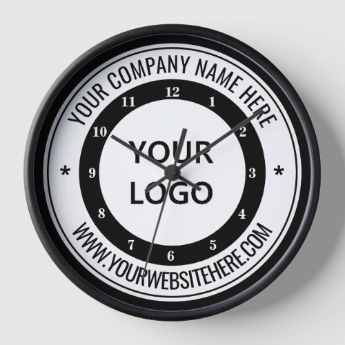 Custom Company Logo Text Business Wall Clock
