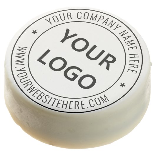Custom Company Logo Text Chocolate Covered Oreo (Angled)