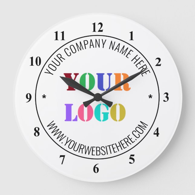 Custom Company Logo Text Clock Design Your Own (Front)