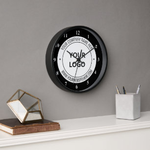 Custom Company Logo Text Clock Template Your Color