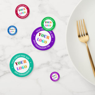 Custom Company Logo Text Confetti Choose Colors