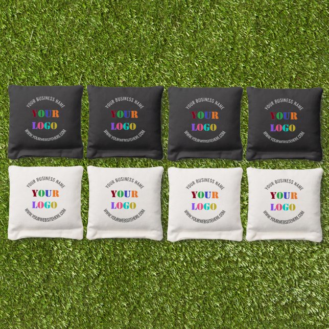 Custom Company Logo Text Cornhole Bags Example (Set)