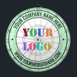 Custom Company Logo Text Dart Board - Your Colors<br><div class="desc">Custom Colors and Font - Dart Board with Your Company Logo or Photo and Name Website or Custom Text Promotional Business or Modern Personal Dartboards / Gift - Add Your Logo - Image - Photo or QR Code / Name - Company / Website or other Information / text - Resize...</div>