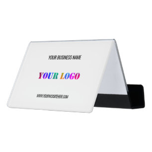Custom Company Logo Text Desk Business Card Holder