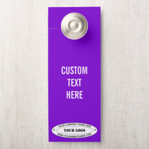 Custom Company Logo Text Door Hanger Your Colors