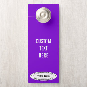 Custom Company Logo Text Door Hanger Your Colors