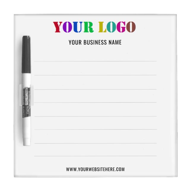 Custom Company Logo Text Dry Erase Board Template (Front)