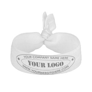 Custom Company Logo Text Elastic Hair Tie Example