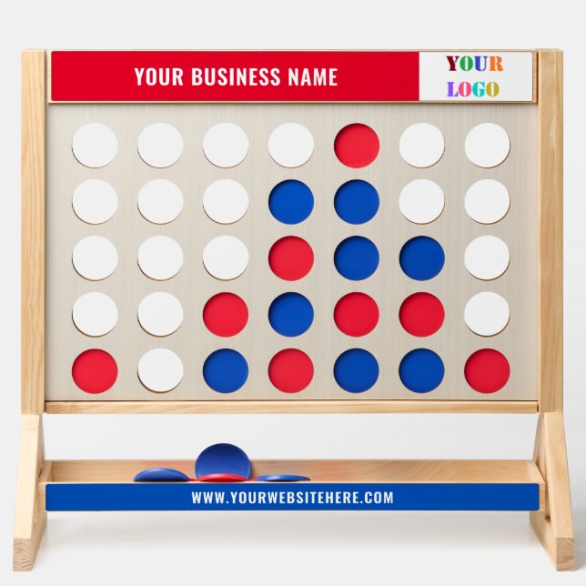 Custom Company Logo Text Fast Four Template (Back)